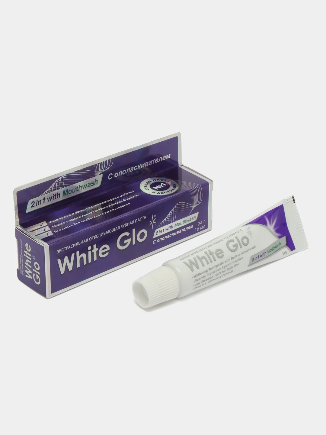 Отбеливающая зубная паста White Glo 2 в 1, 24 г