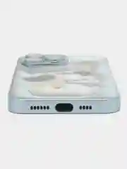 Голубой силиконовый чехол на iPhone 14, 14 Plus, 14 Pro, 14 Pro Max, со стеклянной панелью