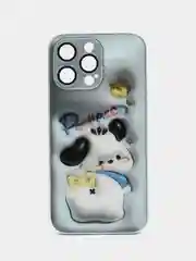 Голубой силиконовый чехол на iPhone 14, 14 Plus, 14 Pro, 14 Pro Max, со стеклянной панелью
