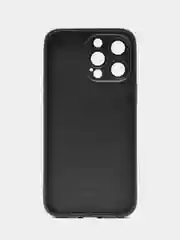 Угольный силиконовый чехол на iPhone 14, 14 Plus, 14 Pro, 14 Pro Max, со стеклянной панелью