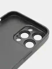 Угольный силиконовый чехол на iPhone 14, 14 Plus, 14 Pro, 14 Pro Max, со стеклянной панелью