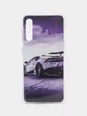 Пурпурный чехол силиконовый Samsung Galaxy A50 / A50s / A30s (Галакси), с рисунком