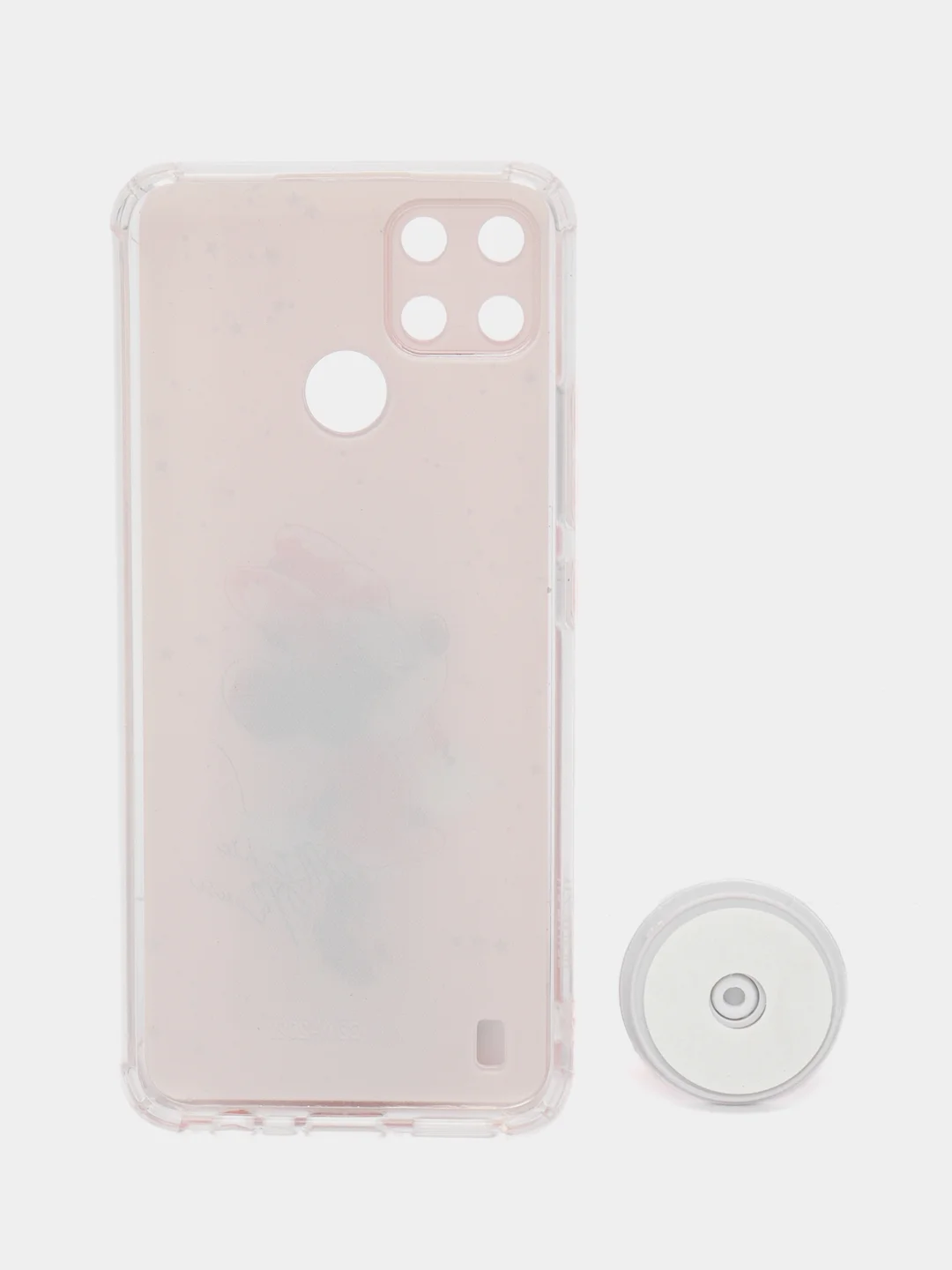 Конфетный чехол для Realme C21Y, Realme C25Y, Реалми С21У, С25У пластиковый, с рисунком и попсокетом