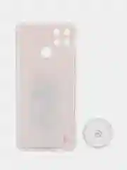 Конфетный чехол для Realme C21Y, Realme C25Y, Реалми С21У, С25У пластиковый, с рисунком и попсокетом