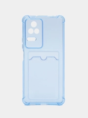 Чехол для Xiaomi Poco F4, Сяоми Поко Ф4 прозрачный, с карманом для карты