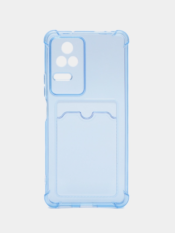 Чехол для Xiaomi Poco F4, Сяоми Поко Ф4 прозрачный, с карманом для карты