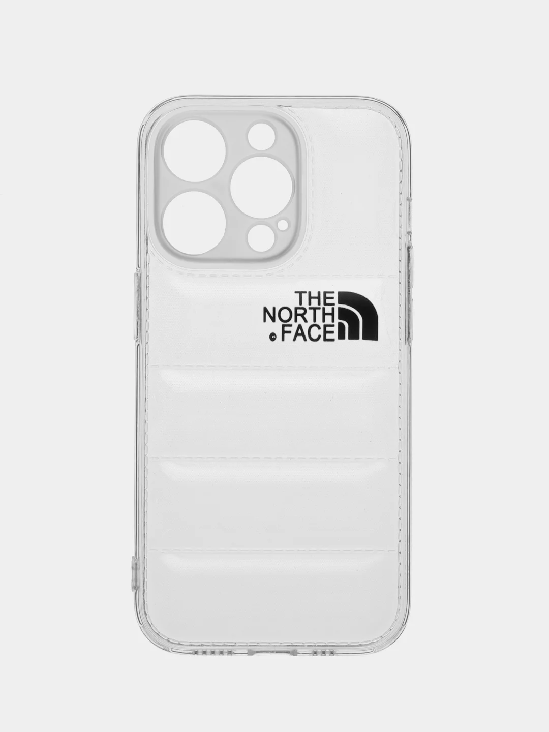 Белый чехол с логотипом North face / TNF Xr/11/13/13 Про/14/14 Про/14 Про Макс, прозрачный
