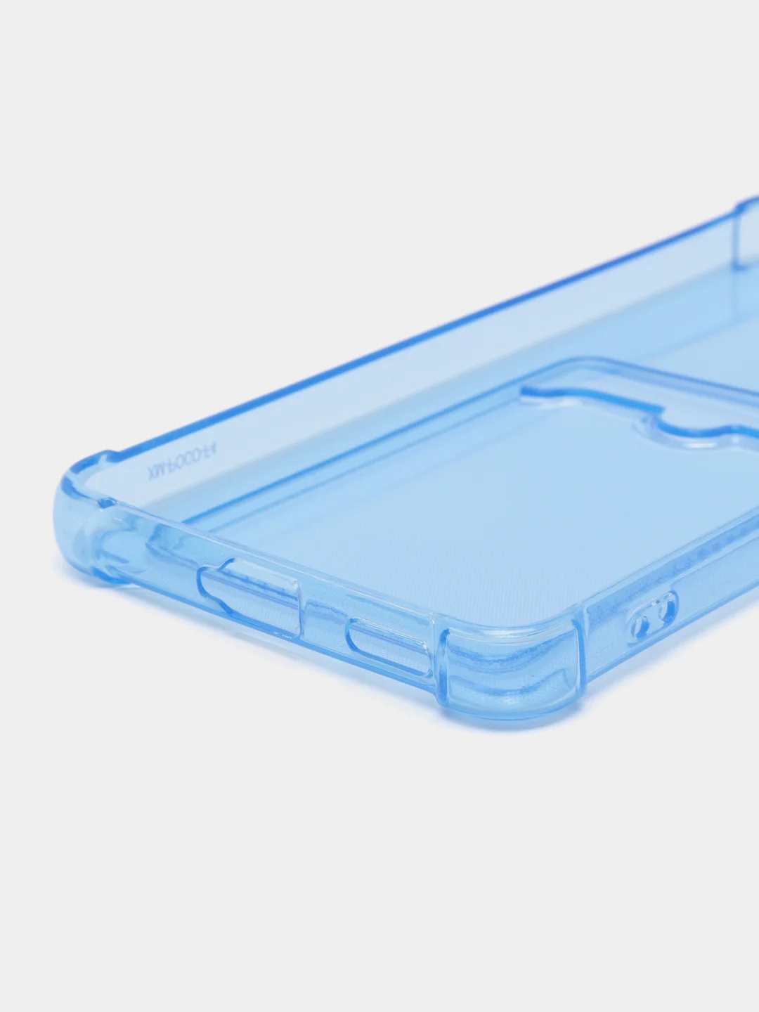 Голубой чехол для Xiaomi Poco F4, Сяоми Поко Ф4 прозрачный, с карманом для карты