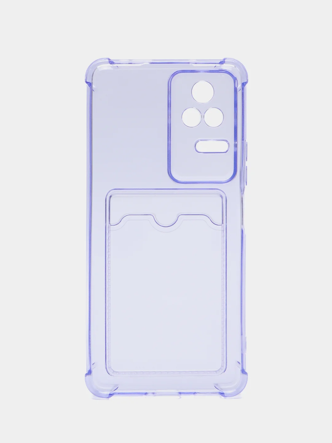 Лавандовый чехол для Xiaomi Poco F4, Сяоми Поко Ф4 прозрачный, с карманом для карты