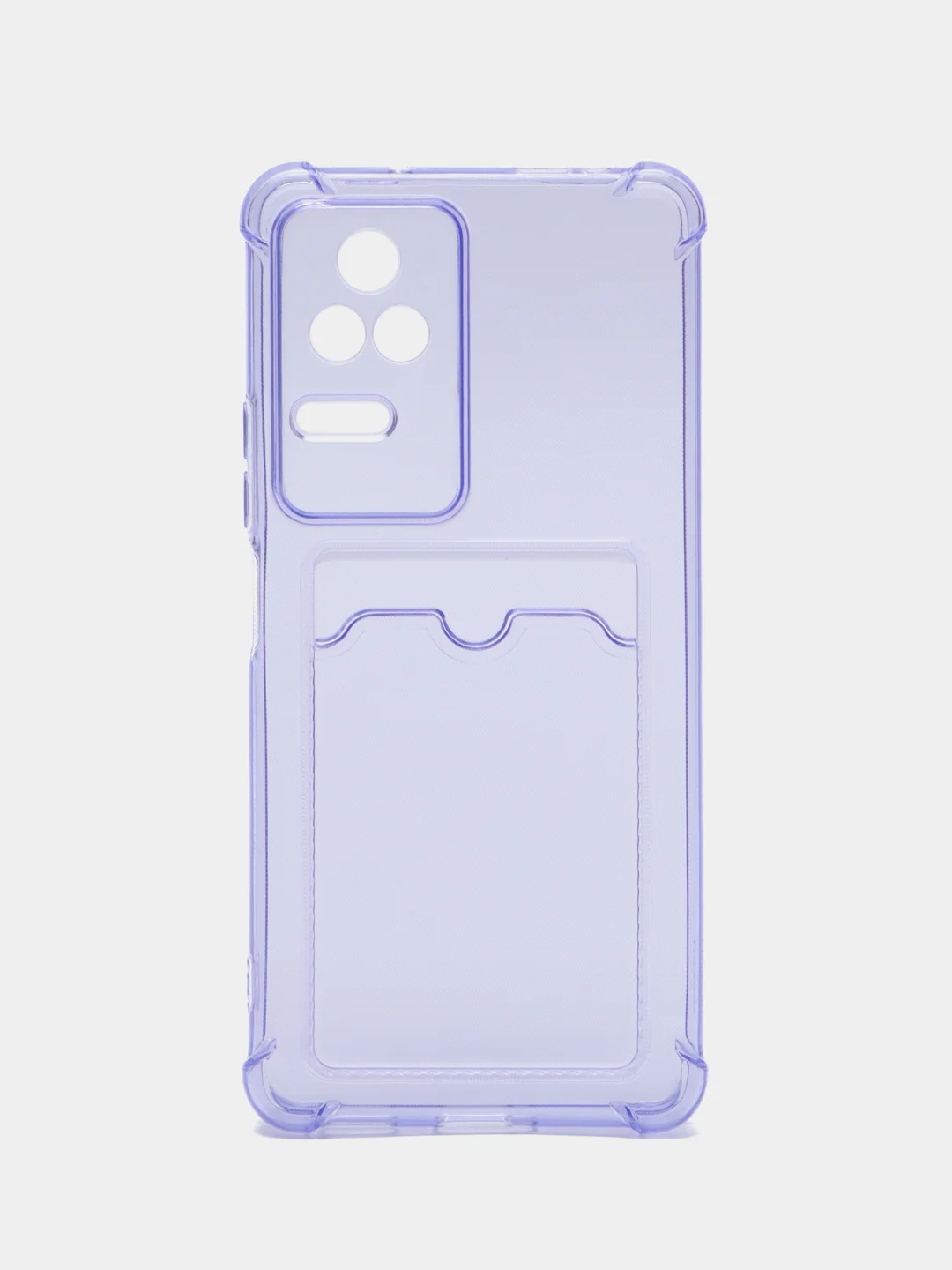 Лавандовый чехол для Xiaomi Poco F4, Сяоми Поко Ф4 прозрачный, с карманом для карты