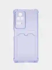 Лавандовый чехол для Xiaomi Poco F4, Сяоми Поко Ф4 прозрачный, с карманом для карты