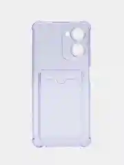 Лавандовый чехол для Realme 10 Pro / Реалми 10 Про прозрачный, с карманом для карты