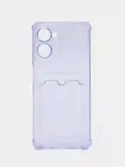 Лавандовый чехол для Realme 10 Pro / Реалми 10 Про прозрачный, с карманом для карты