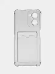 Прозрачный чехол для Realme 10 Pro / Реалми 10 Про прозрачный, с карманом для карты