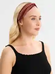 Бордовый повязка на голову, в полоску