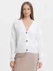 Белый кардиган вязаный женский, свободный крой