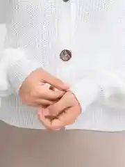 Белый кардиган вязаный женский, свободный крой