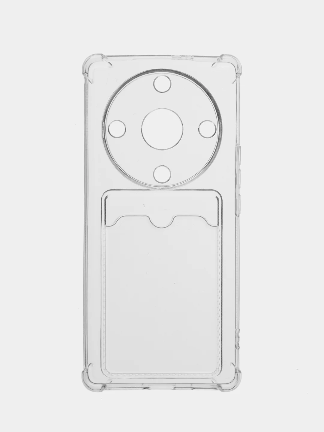 Прозрачный чехол противоударный Honor X9a, Хонор Х9а, прозрачный, с карманом для карты