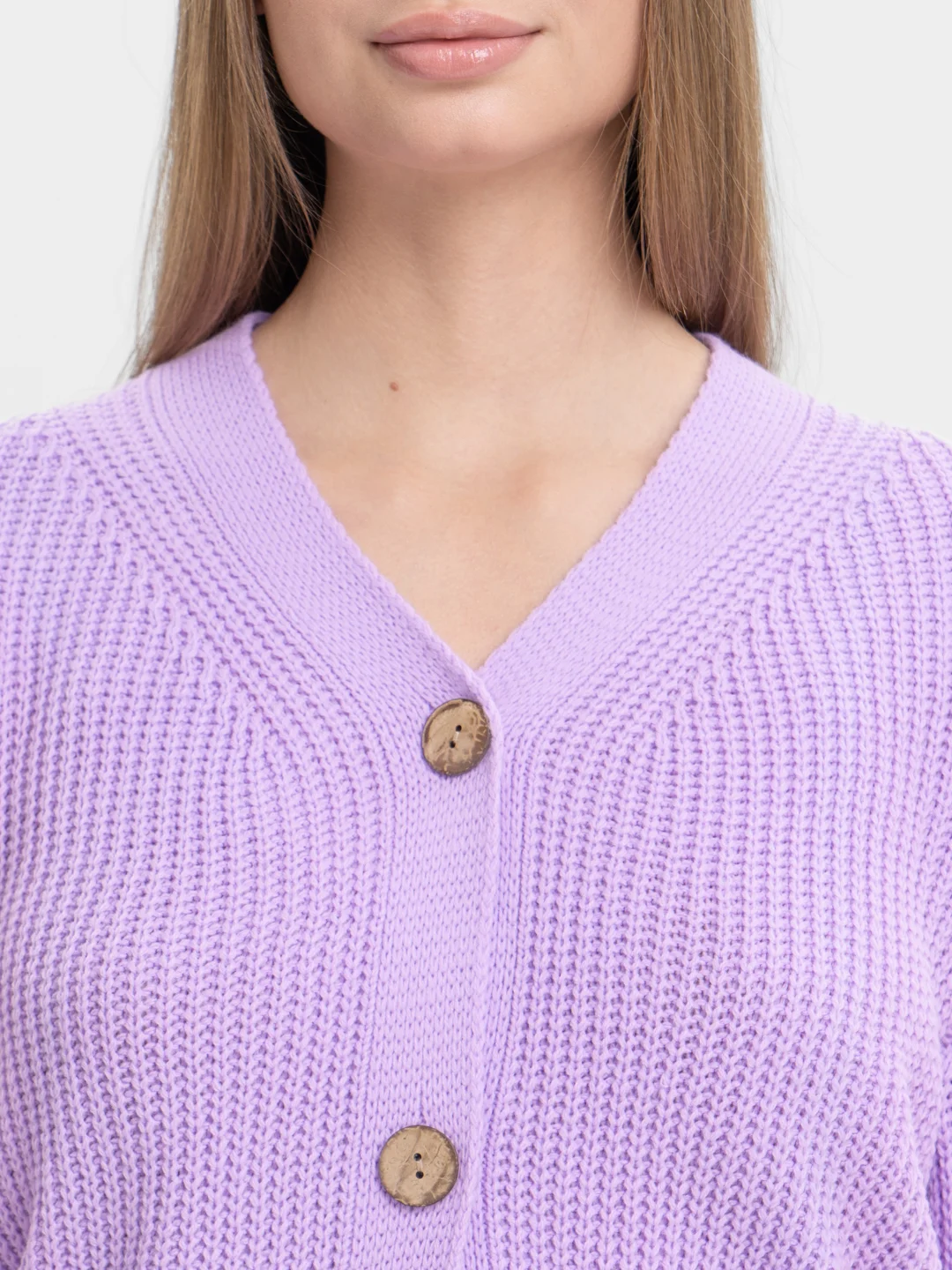 Аметистовый кардиган женский, вязаный, короткий, oversize
