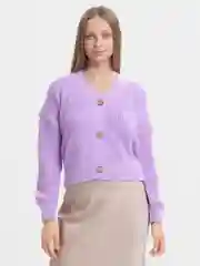Аметистовый кардиган женский, вязаный, короткий, oversize