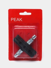 Колодки тормозные вело под V-brake, 2 шт, c резьбой, гайками, черные