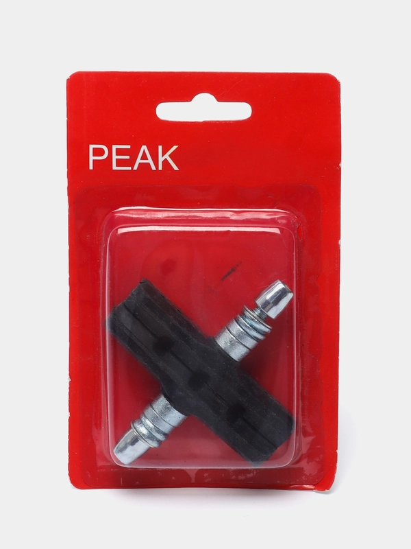 Колодки тормозные вело под V-brake, 2 шт, c резьбой, гайками, черные