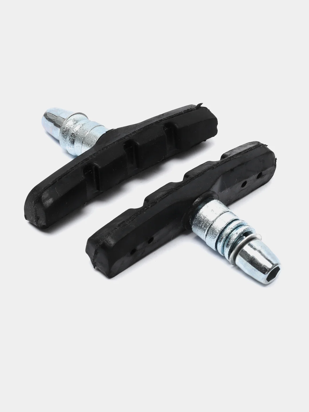 Колодки тормозные вело под V-brake, 2 шт, c резьбой, гайками, черные