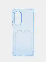 Голубой чехол для Huawei Nova 9 SE / Хуавей Нова 9 СЕ / Nova 9SE прозрачный, с карманом для карты