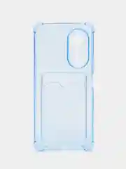 Голубой чехол для Huawei Nova 9 SE / Хуавей Нова 9 СЕ / Nova 9SE прозрачный, с карманом для карты