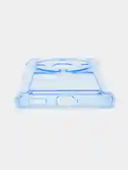 Голубой чехол противоударный Honor X9a, Хонор Х9а, прозрачный, с карманом для карты
