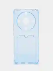 Голубой чехол противоударный Honor X9a, Хонор Х9а, прозрачный, с карманом для карты
