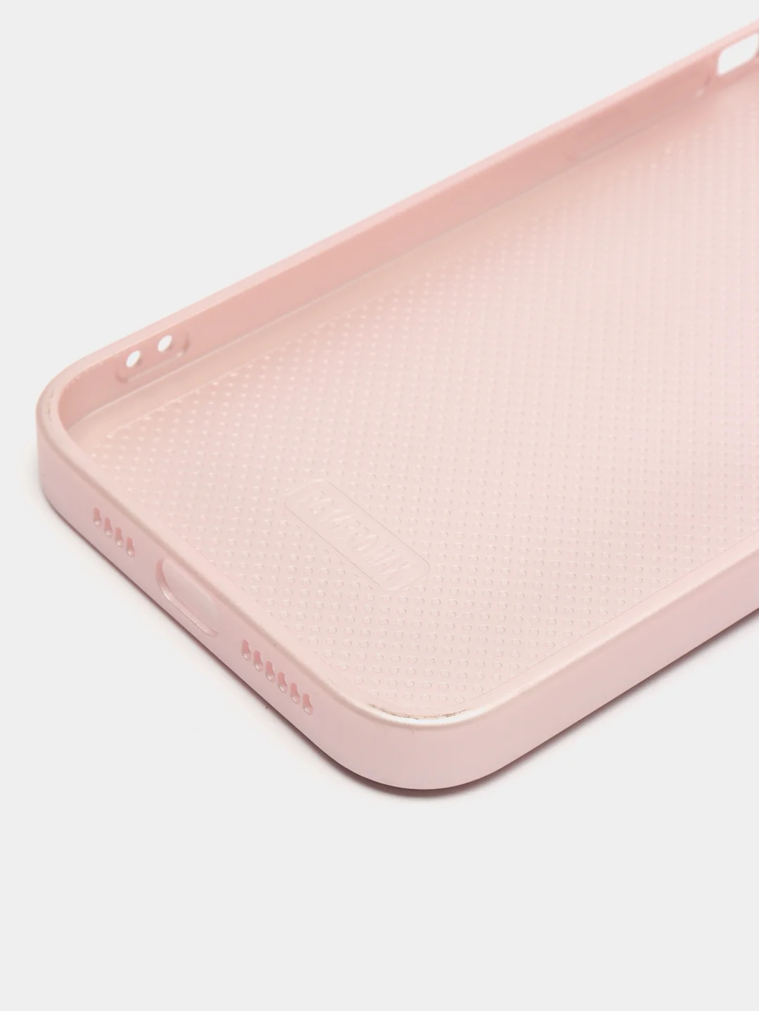 Кораллово-розовый силиконовый чехол на iPhone 14, 14 Plus, 14 Pro, 14 Pro Max, со стеклянной панелью