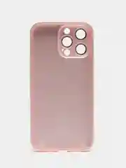 Кораллово-розовый силиконовый чехол на iPhone 14, 14 Plus, 14 Pro, 14 Pro Max, со стеклянной панелью