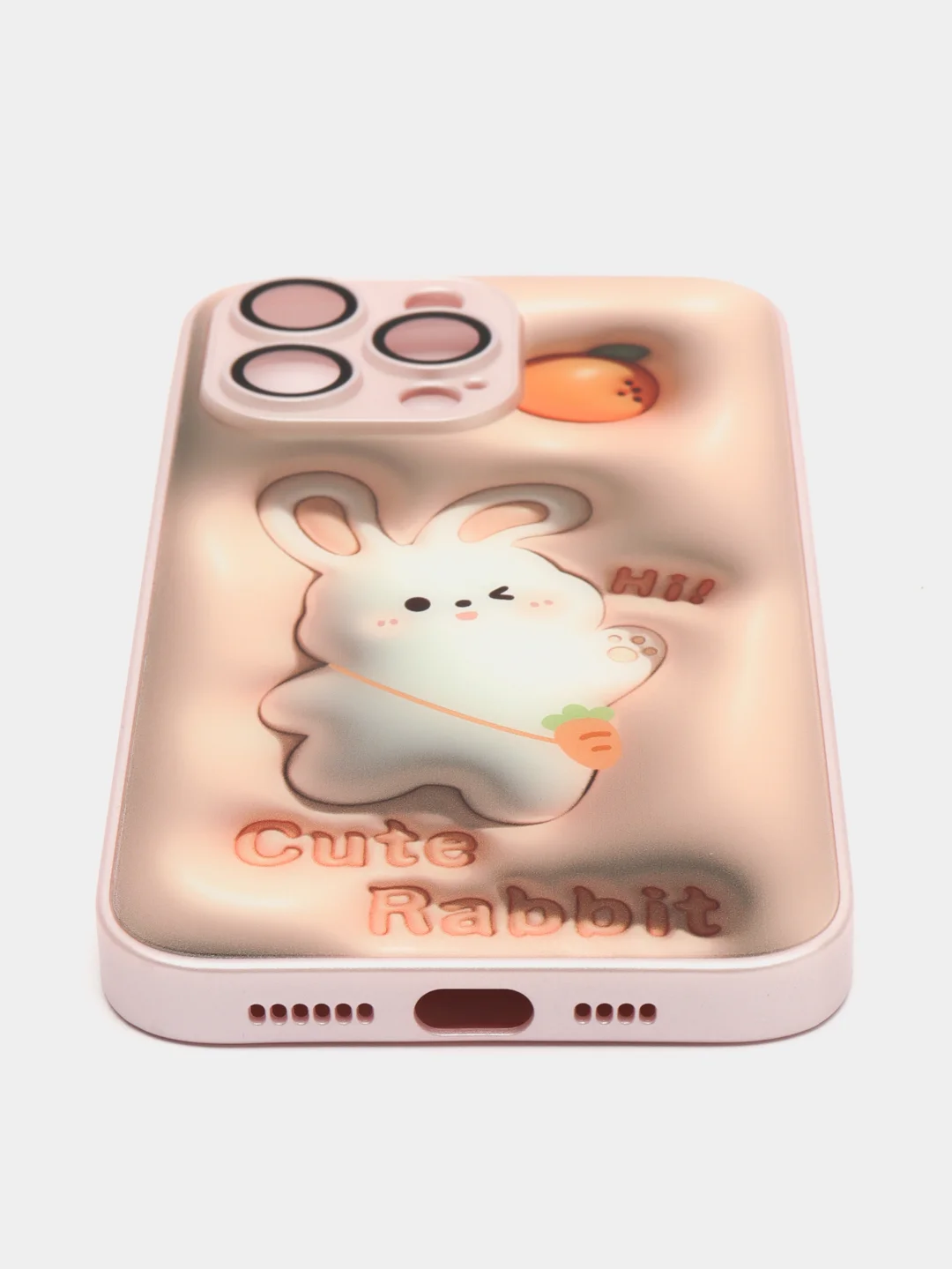 Кораллово-розовый силиконовый чехол на iPhone 14, 14 Plus, 14 Pro, 14 Pro Max, со стеклянной панелью