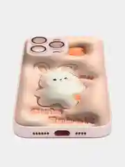 Кораллово-розовый силиконовый чехол на iPhone 14, 14 Plus, 14 Pro, 14 Pro Max, со стеклянной панелью