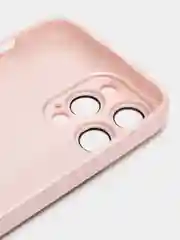 Кораллово-розовый силиконовый чехол на iPhone 14, 14 Plus, 14 Pro, 14 Pro Max, со стеклянной панелью