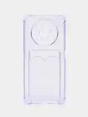 Лавандовый чехол для Honor X9 / X30 5G (Хонор Х9 / Х30 5Джи) прозрачный, с карманом для карты