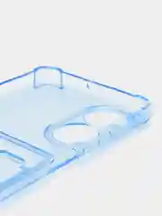 Голубой чехол для Honor X7 / Хонор Х7 прозрачный, с карманом для карты