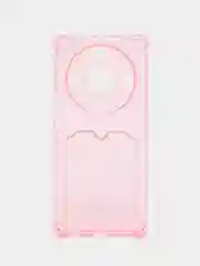 Розовый чехол противоударный Honor X9a, Хонор Х9а, прозрачный, с карманом для карты