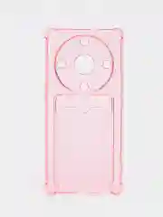 Розовый чехол противоударный Honor X9a, Хонор Х9а, прозрачный, с карманом для карты