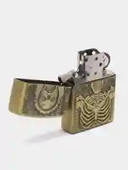 Зеленый зажигалка бензиновая в металлической подарочной коробке