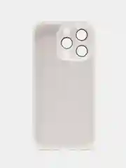 Слоновая кость силиконовый чехол на iPhone 14, 14 Plus, 14 Pro, 14 Pro Max, со стеклянной панелью