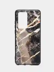 Накладка для Huawei P40 Pro 2020, силиконовая, текстурный принт, мрамор черный