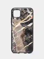 Накладка для Huawei P40 Lite 2020, силиконовая, текстурный принт, мрамор черный