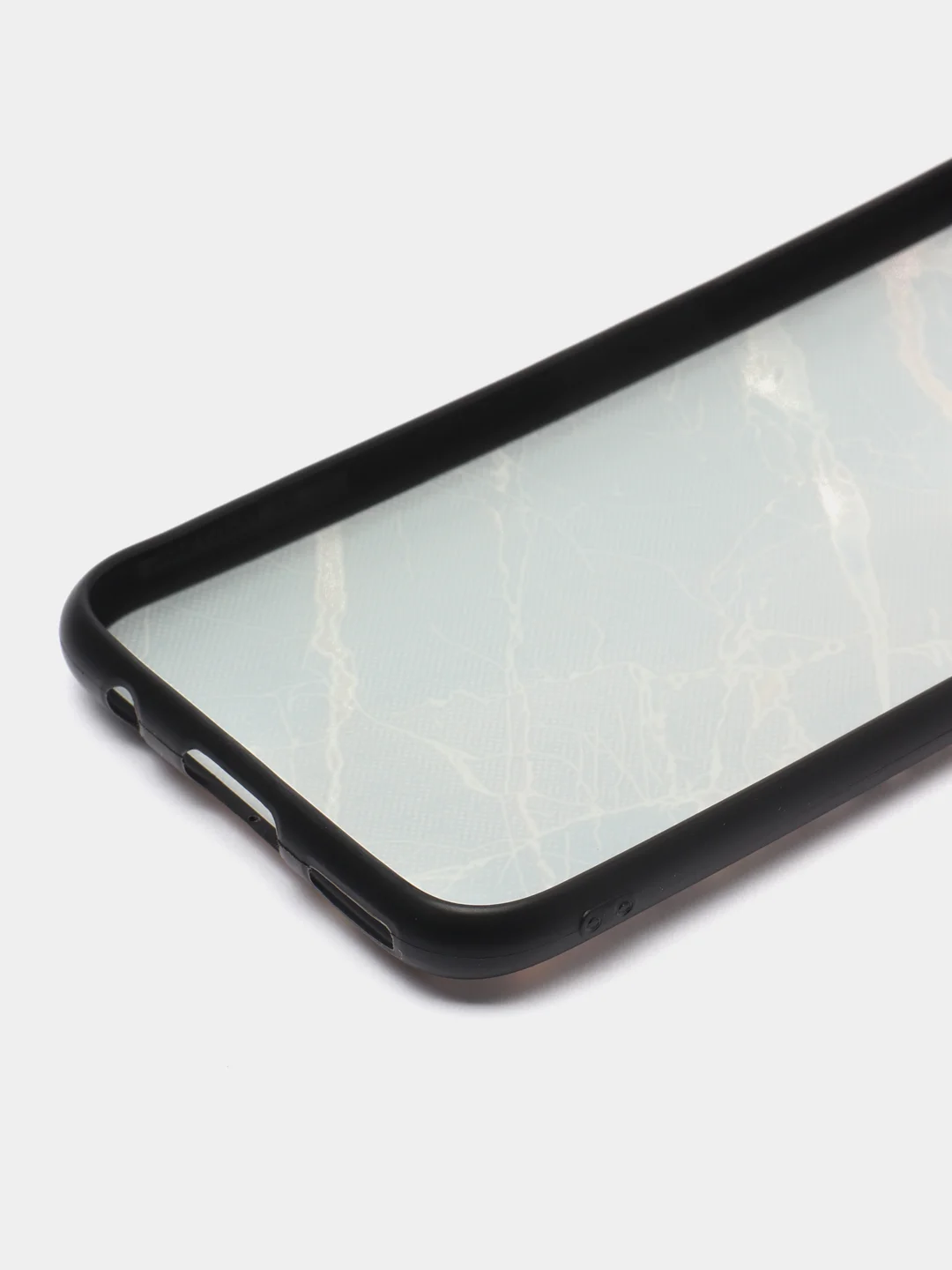 Накладка для Huawei P40 Lite 2020, силиконовая, текстурный принт, мрамор черный