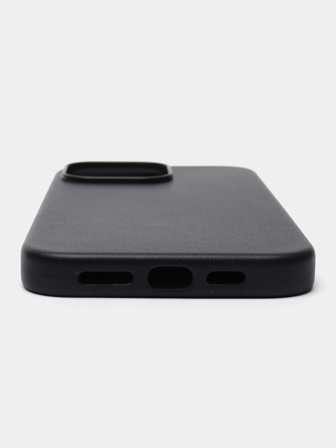 Синий чехол MagSafe для iPhone 14 Pro Max кожаный BROSCORP с защитой камер, микрофиброй, экокожа