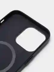 Синий чехол MagSafe для iPhone 14 Pro Max кожаный BROSCORP с защитой камер, микрофиброй, экокожа