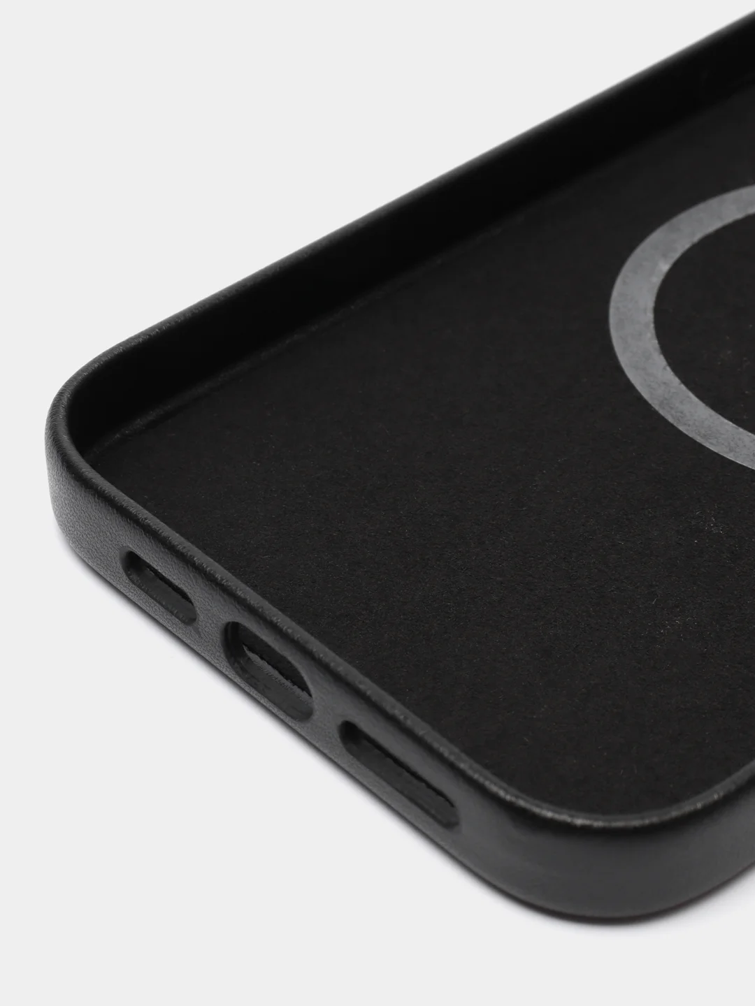 Фуксия чехол MagSafe для iPhone 14 Pro Max кожаный BROSCORP с защитой камер, микрофиброй, экокожа