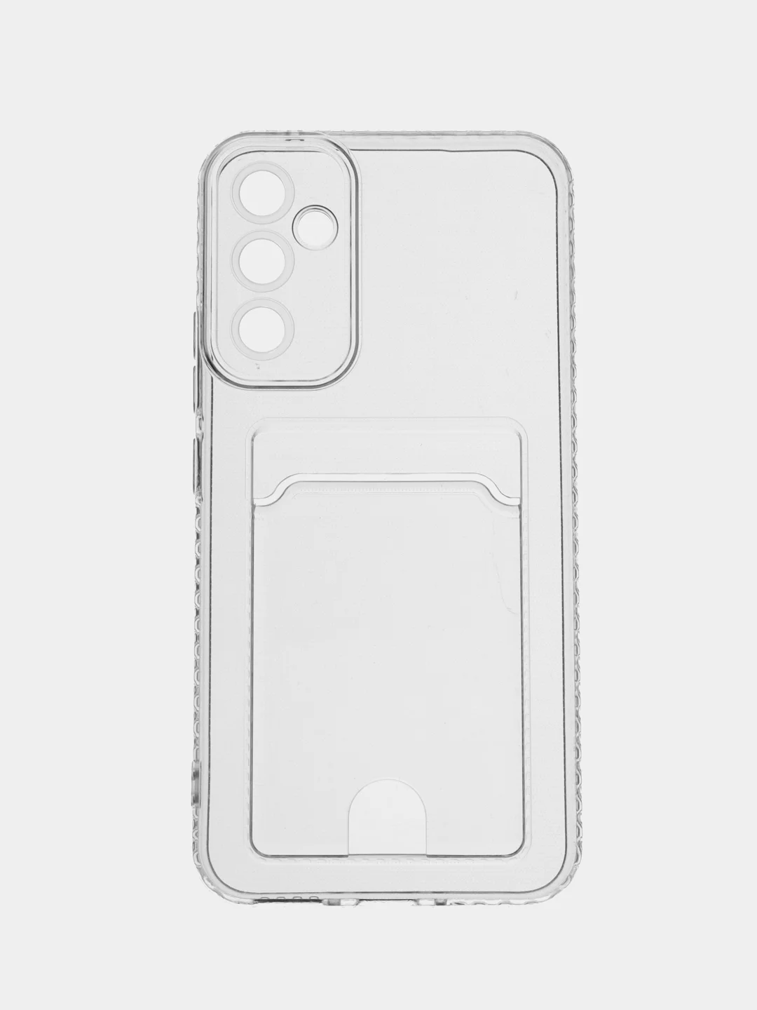 Прозрачный чехол ROSCO для Samsung Galaxy A34 с кармашком и защитой камер, картхолдер с карманом