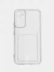 Прозрачный чехол ROSCO для Samsung Galaxy A34 с кармашком и защитой камер, картхолдер с карманом